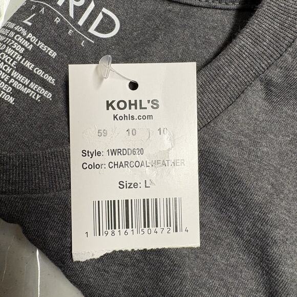 New Hybrid Apparel Gray Holiday Gingerbread Man "Oh Snap!” T-shirt Size Large - Picture 7 of 7